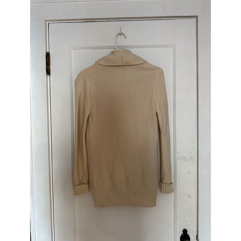 Lucky Brand 100% Cotton Beige Button Up Cardigan Sweater Womens Size Small - Picture 2 of 7